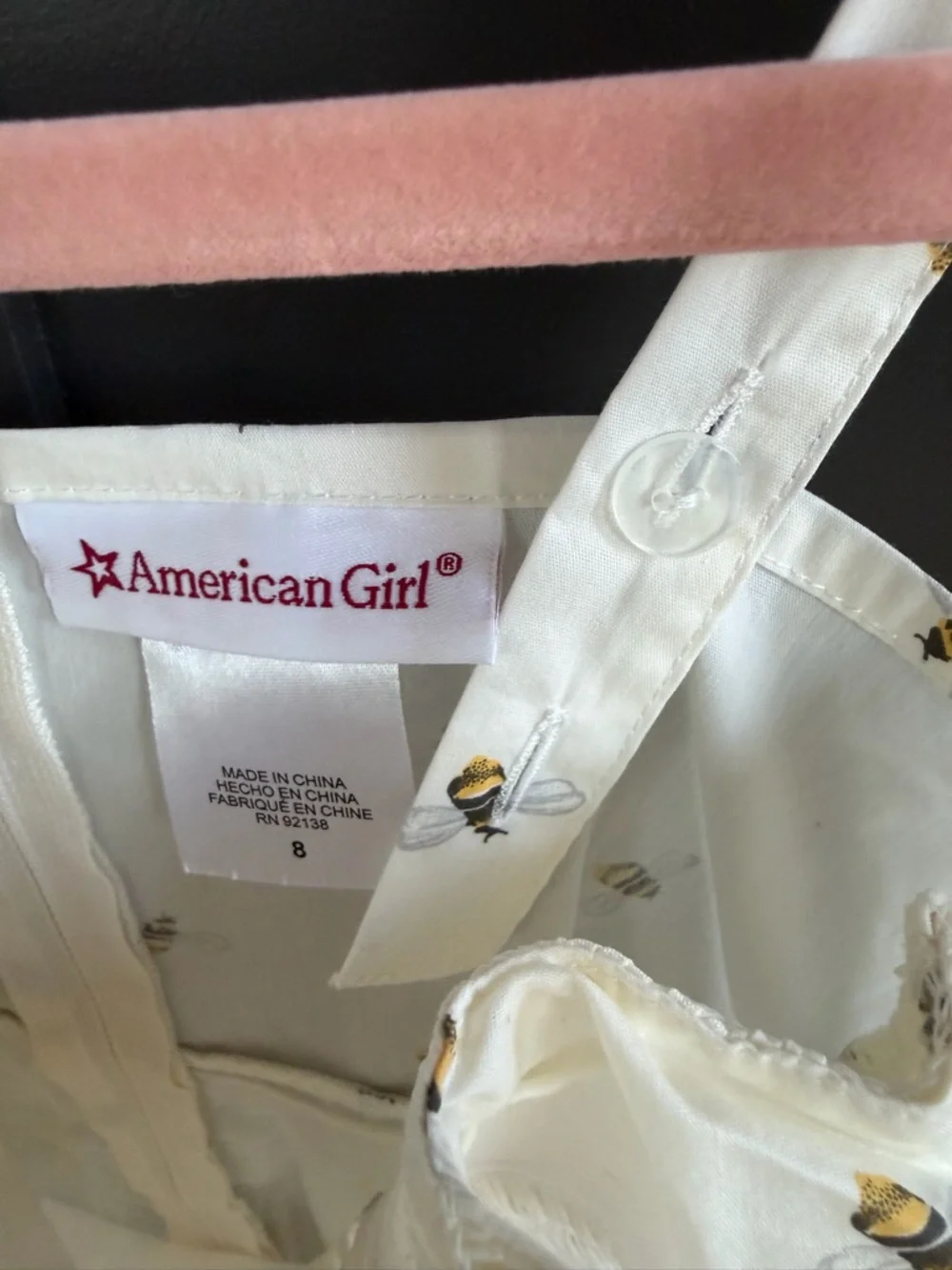 American Girl | Blaire Wilson Garden Bee Cotton Sundress with Buttons & Bow | 8